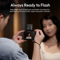 mini flash mounted on DSLR camera hot shoe compatibility