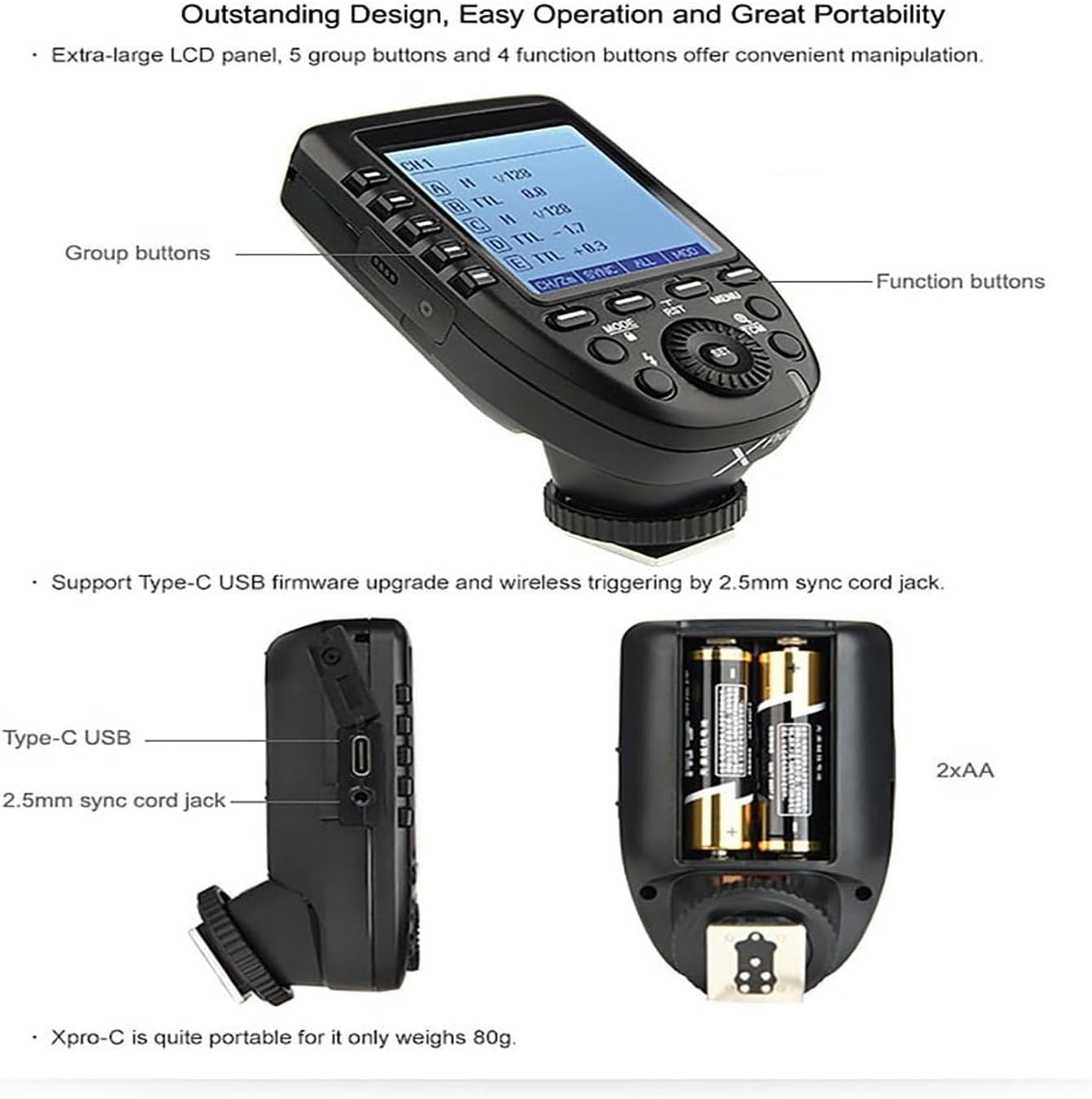 2.4g wireless flash trigger off camera lighting system
