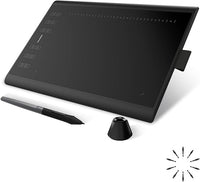 Huion Inspiroy H1060P drawing tablet front view with stylus and shortcut keys