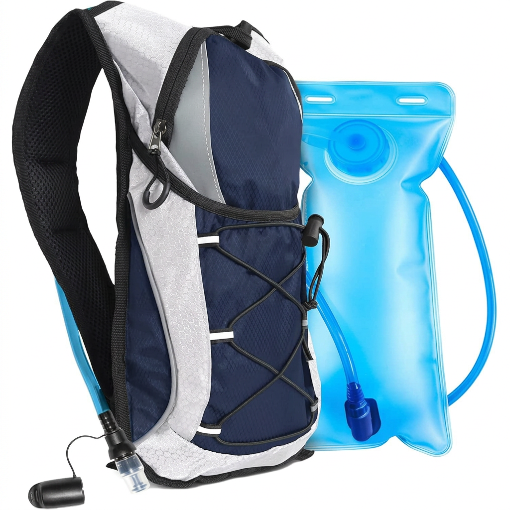 Hydration backpack 12L with 2L water bladder for hiking running and biking