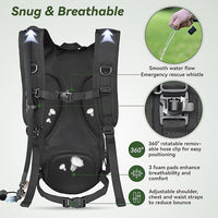 Hydration backpack with adjustable shoulder straps