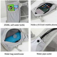 Back view of hydration backpack with water bladder compartment