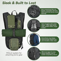 Hydration backpack for hiking and running