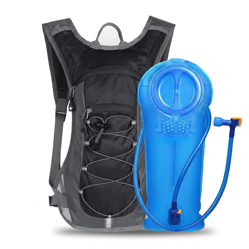 Hydration pack backpack with 2L water bladder for hiking running and cycling