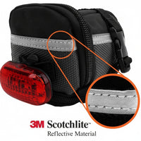 Bike repair tool saddle bag for cycling equipment storage