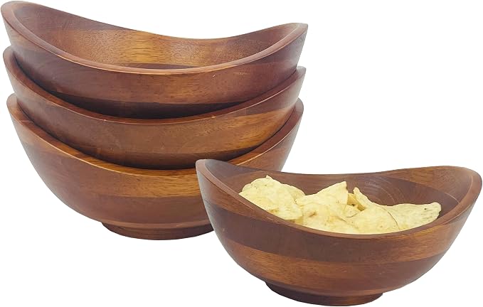 Individual wooden serving bowls for fresh fruit