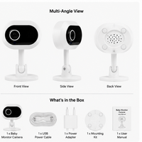 Indoor camera showing built-in speaker feature