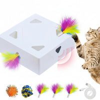 Indoor Cat Entertainment Toy With Feather Teasers And Motion Features