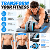 Indoor fitness setup with an exercise roller ready for controlled core workouts.