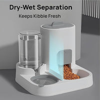 indoor pet feeder set with continuous food and water supply