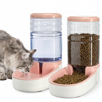 2-Pack Pet Feeding Station For Indoor Use With Automatic Gravity Dispensing