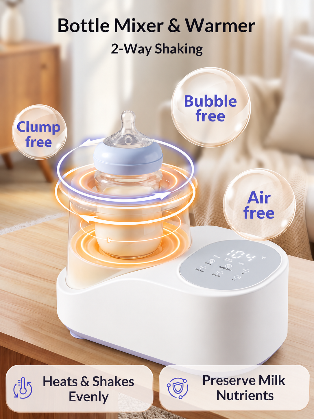 Compact infant milk warming appliance displayed on a modern kitchen countertop