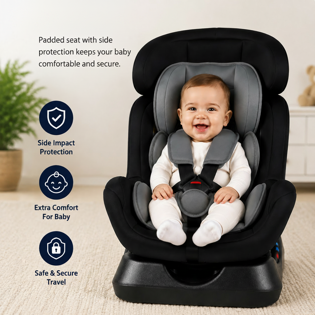 Infant car seat with adjustable harness system