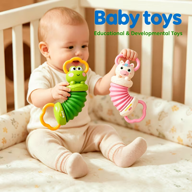 Infant grasping activity toy for holding shaking and pressing