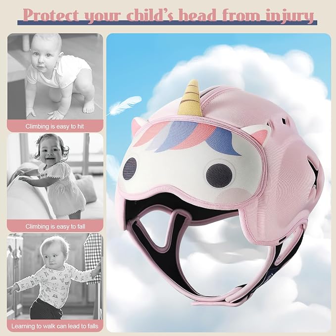 Infant head guard designed for supervised crawling