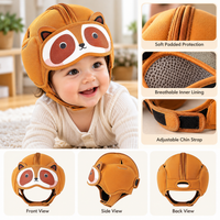 Infant head protector worn during supervised standing and first-step practice