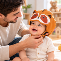 Infant head protector worn during supervised standing and first-step practice