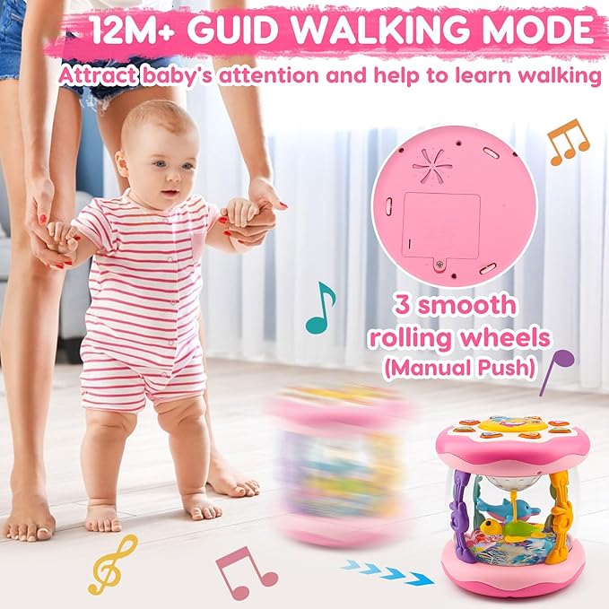 Infant playing projector toy tummy time light up toy for baby development