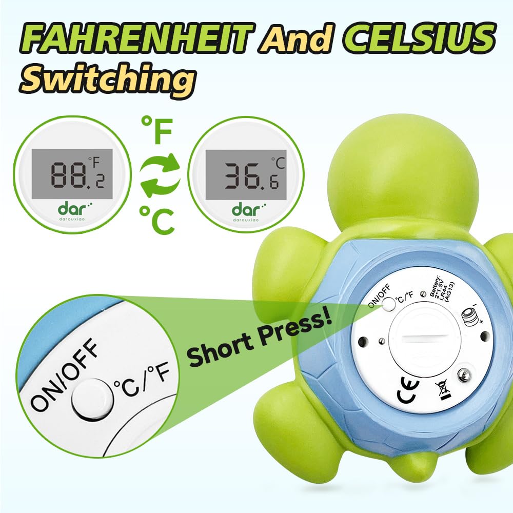 Digital thermometer for infant bath temperature monitoring