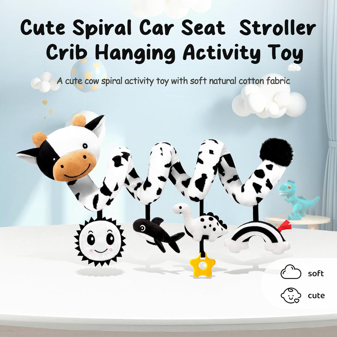infant spiral stroller toy high contrast for newborn development