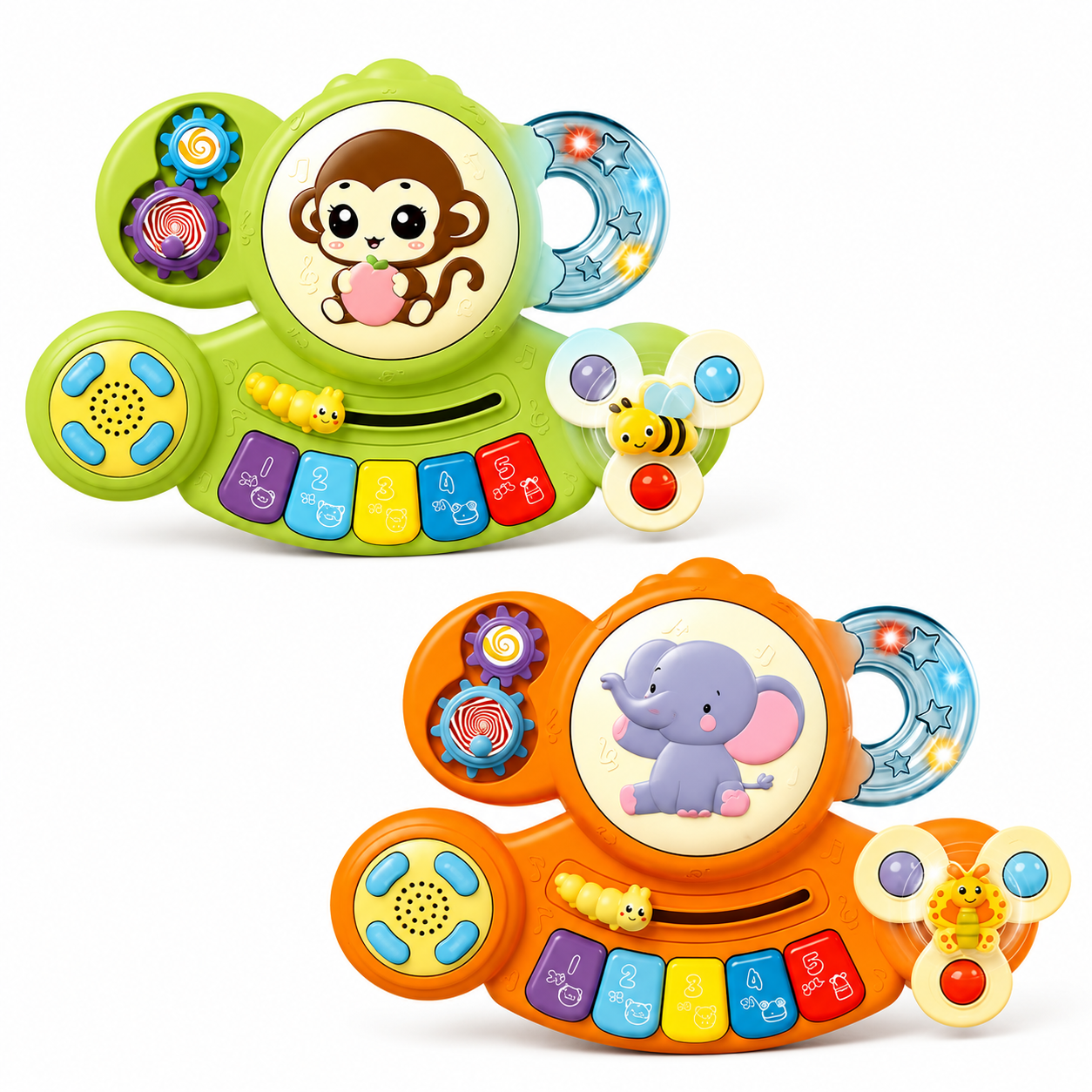 Infant and toddler musical piano toy with sound and light effects