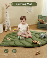 Infant tummy time activity mat with soft leaf design