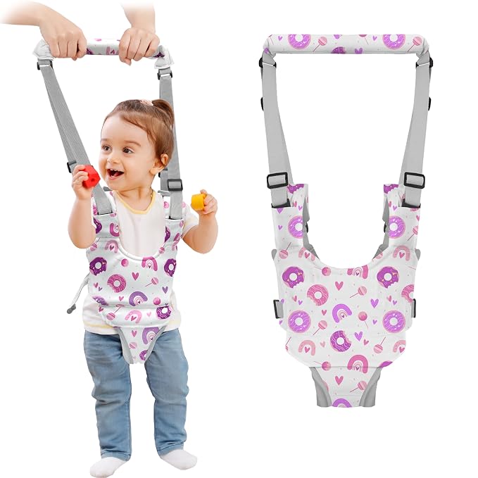 Infant walking harness with handheld support handle for toddlers