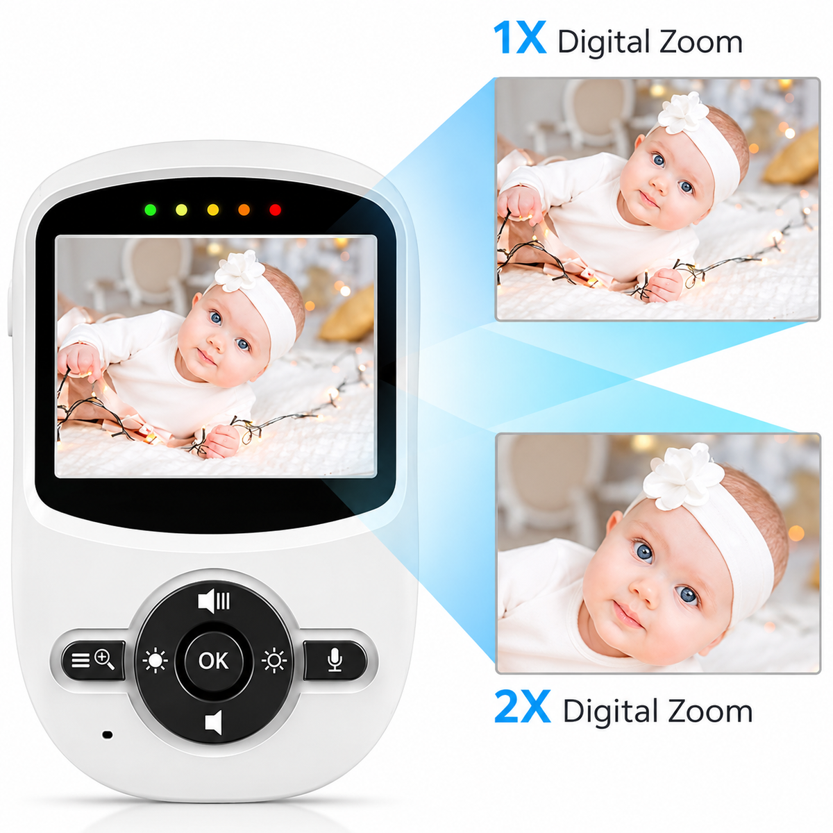 Infant camera monitor featuring night vision for checking the baby's room in low light