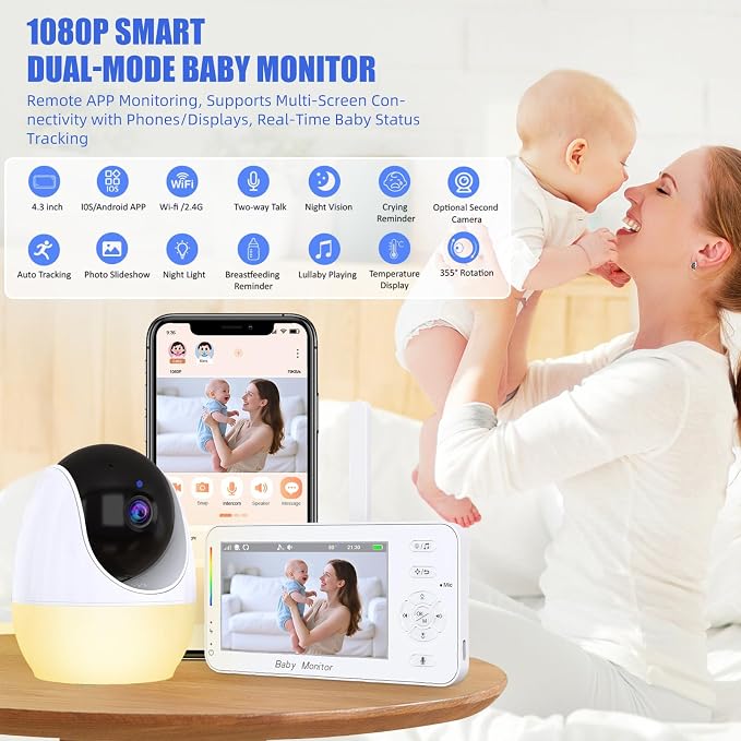 Infant camera paired with portable parent monitor for checking the baby's room