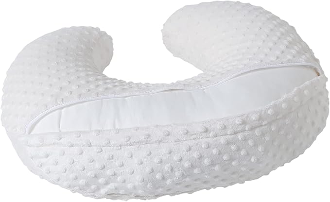 Infant feeding support pillow positioned for breastfeeding or bottle feeding