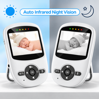 Infant monitor with portable parent display showing a live baby camera feed