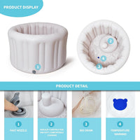 Easy-to-clean smooth interior of inflatable baby tub