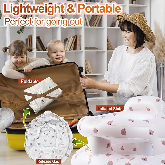 Side View of Inflatable Sit Me Up Baby Chair with Safety Guardrails