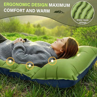 Inflatable Camping Mat Green Lightweight for Outdoor Use