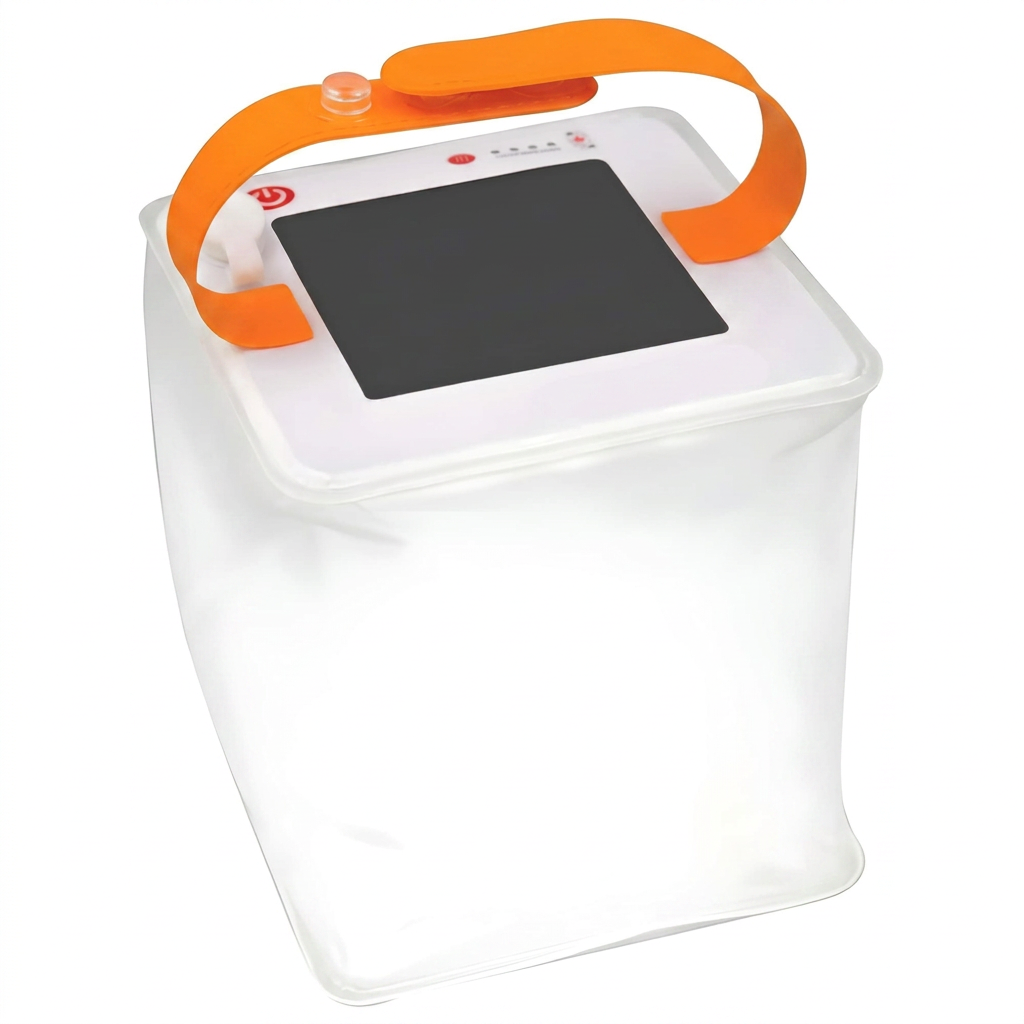 Inflatable LED lantern for camping, hiking, and emergency use