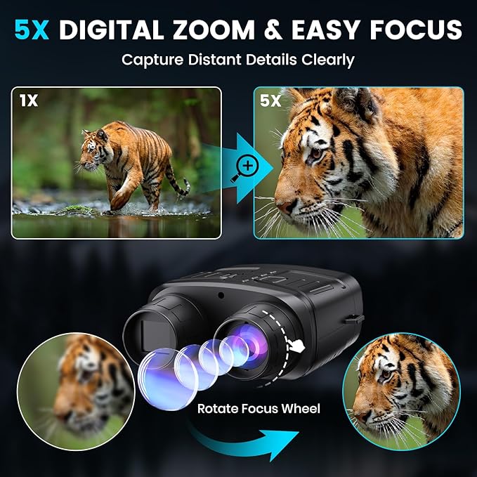 Infrared night vision binoculars designed for hunting and outdoor activities