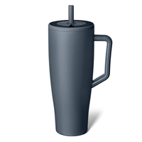 Insulated tumbler with handle for hot and cold drinks