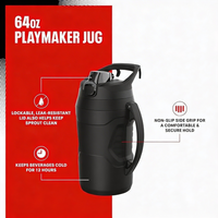 Insulated water bottle with handle and fence hook for sports