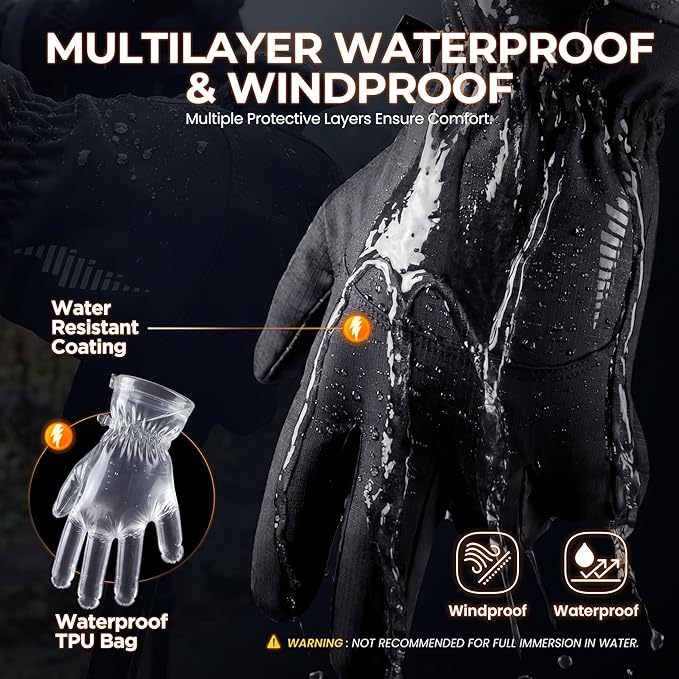 Insulated winter gloves with touchscreen fingers for smartphone use