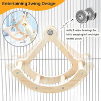 Interactive Bird Perch Toy with Rocking Wheel Wooden Exercise Toy