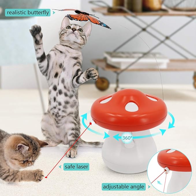 Interactive Butterfly Cat Toy with Automatic Rotating Motion