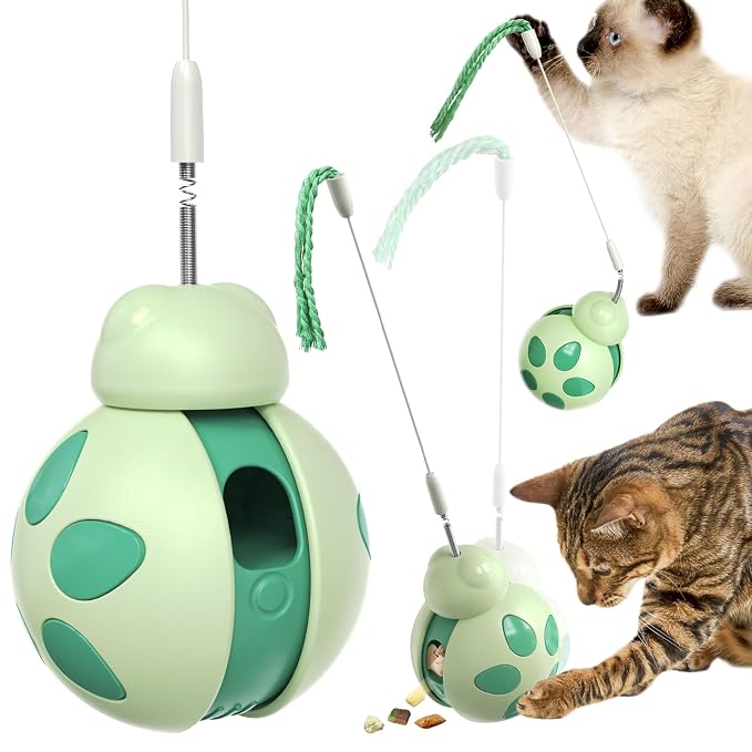 Interactive Cat Treat Puzzle Toy with Rolling Ball Design