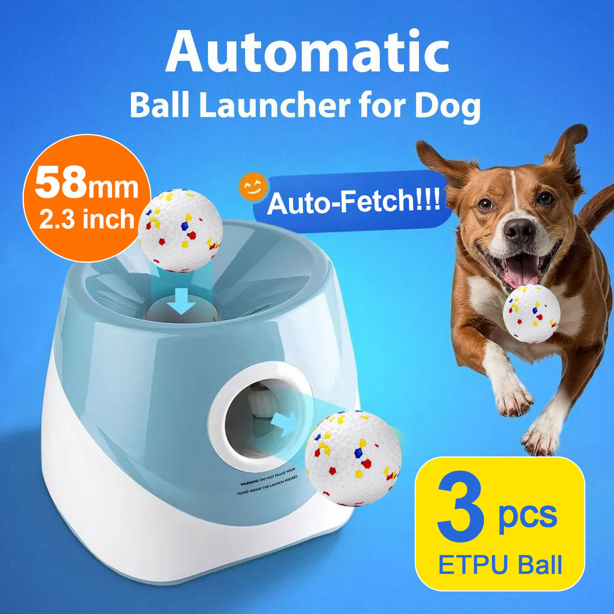 Interactive dog ball launcher for repeated fetch activities