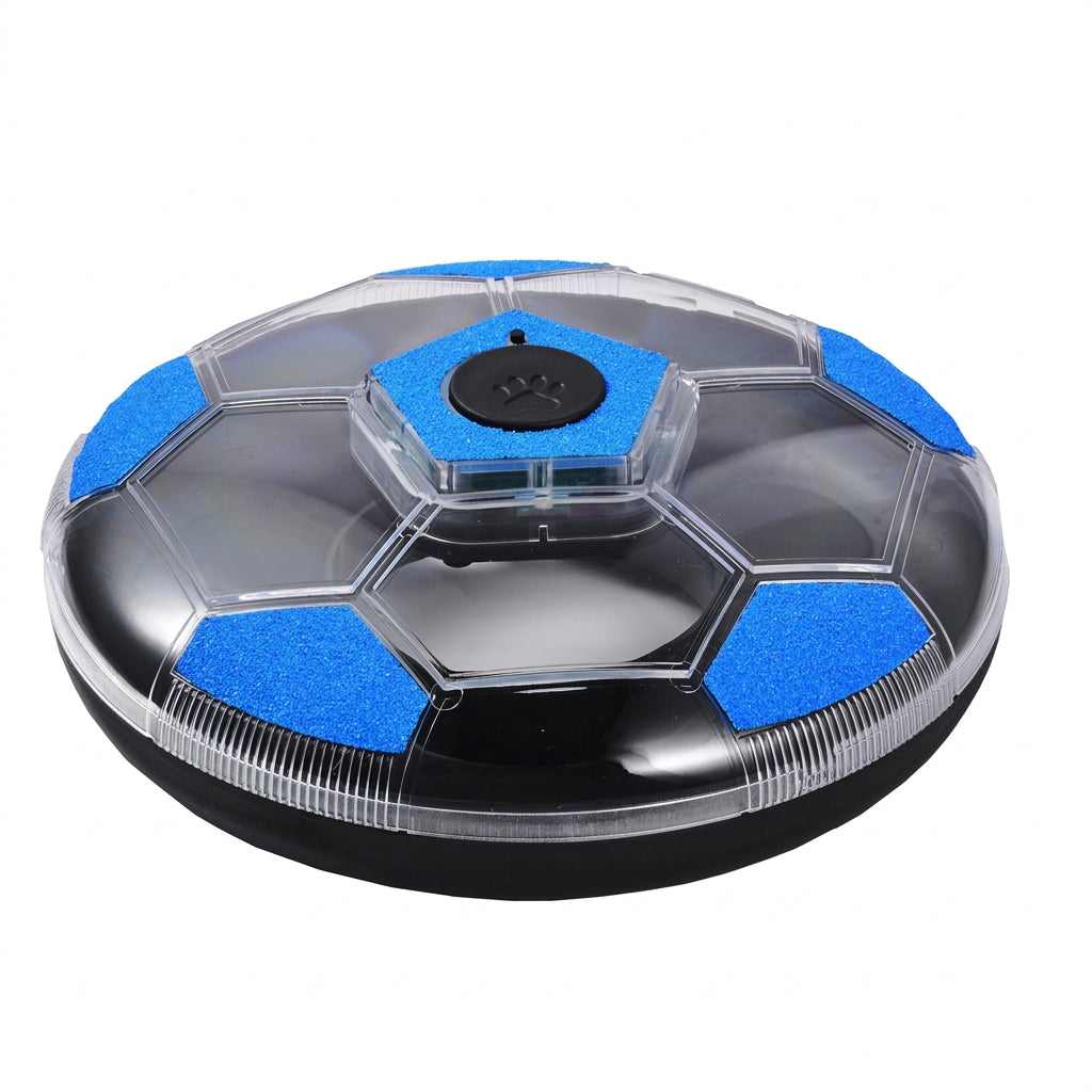 Interactive dog chaser toy with movement and food dispensing features