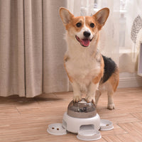 Interactive dog feeding toy with treat dispenser