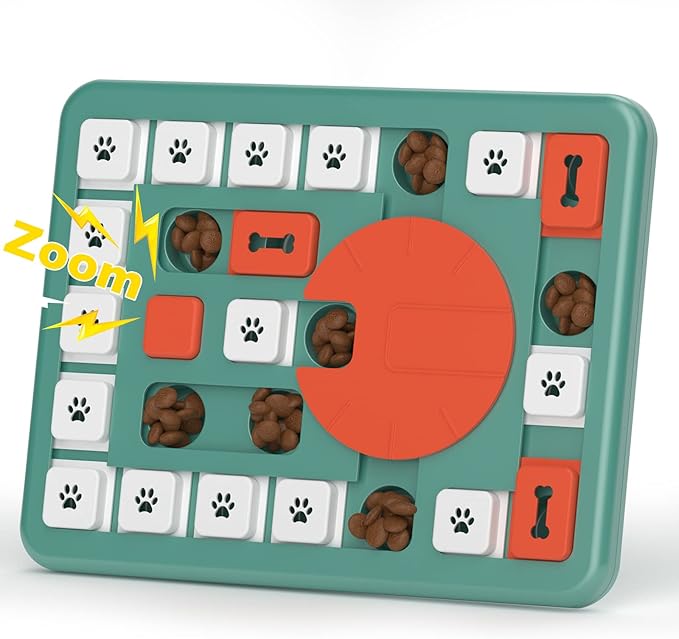 interactive dog puzzle toy with treat dispensing compartments