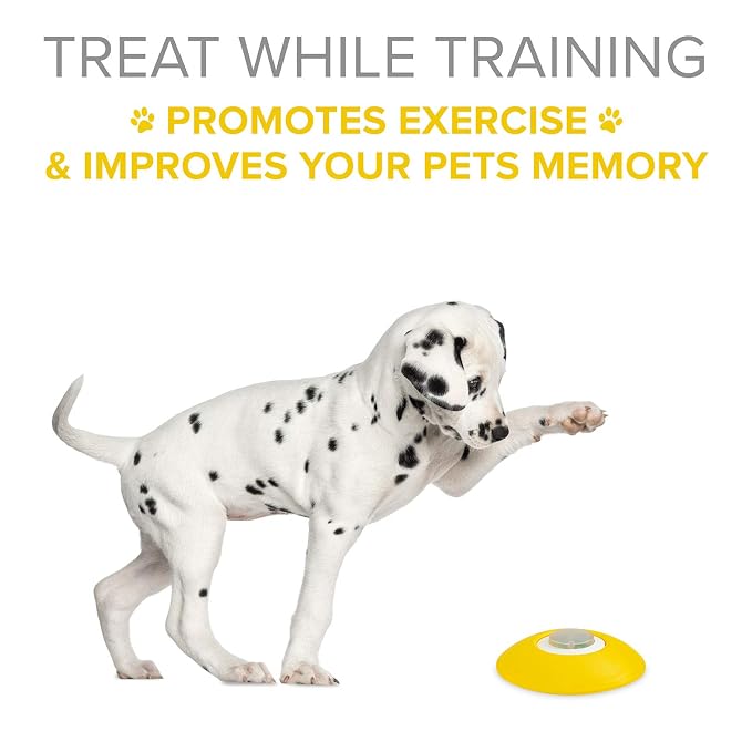 Interactive Dog Treat Dispenser with Button Activated Design