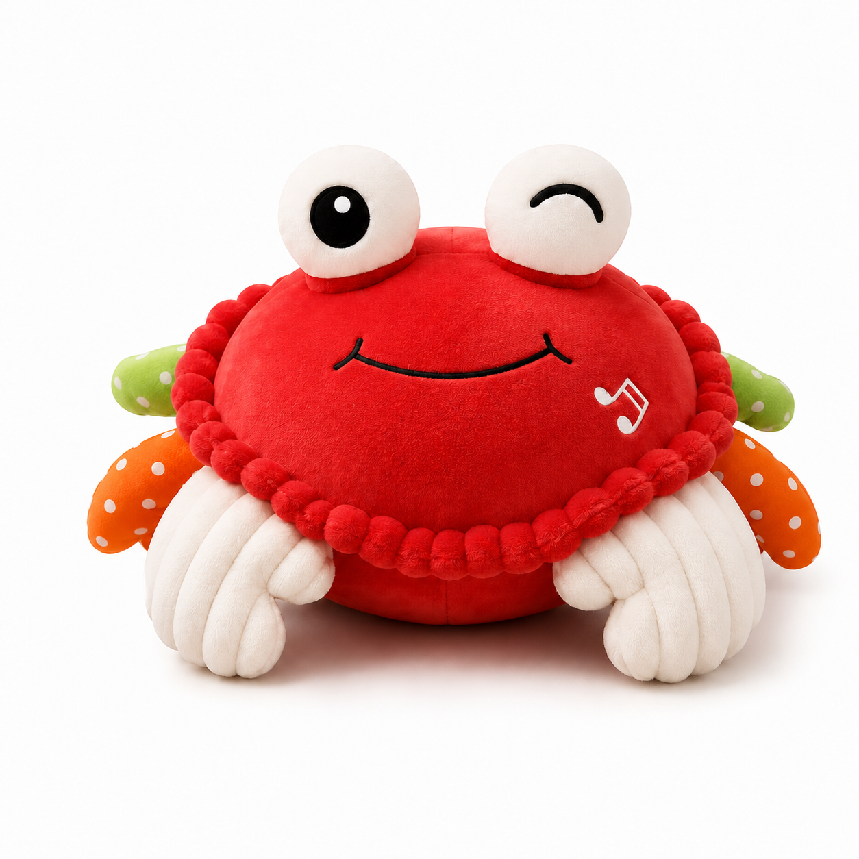 Interactive crawling crab for supervised indoor floor play