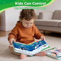 Interactive kids educational toy book with sound and touch features