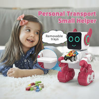 Interactive kids robot toy with LED light display